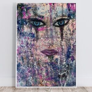 Eye Catching – Abstract Acrylic Painting of a Woman | 11x14 Canvas Pop Art